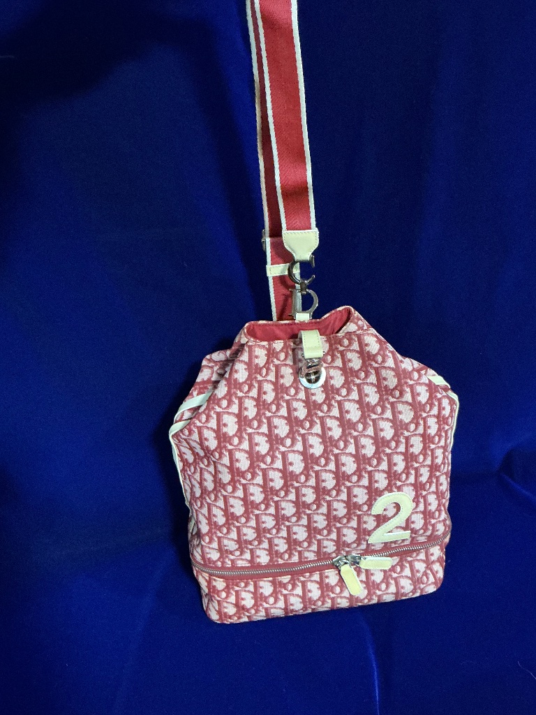 *Rare* Vintage Dior Trotter 2 Burgundy Sling Bag